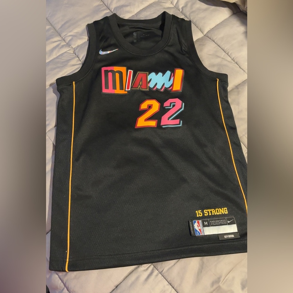 Nike Kids Miami Basketball Jersey - Black with Multicolor Accents